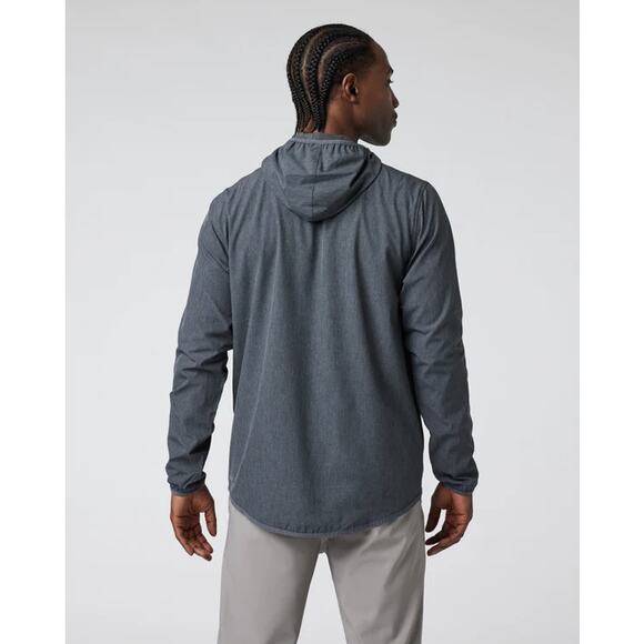 VUORI Outdoor Trainer Shell Jacket Dark Pewter Linen Texture Sz L NWT $118 {BB4} - Picture 4 of 6